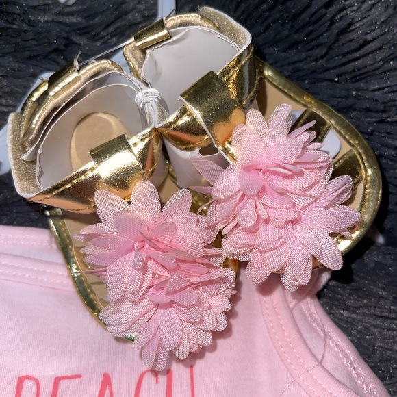 Girls Little Treasure Beach Short Set with Sandals 9-12 months Beach Babe - Picture 6 of 8